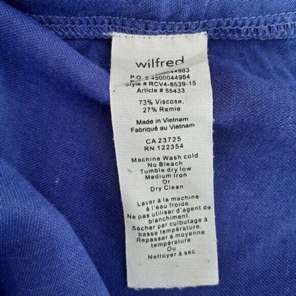 WILFRED | Aritzia Delphine Relaxed Fit Shift Dress w/ Pockets Blue Sz XS Flawed - Picture 13 of 14